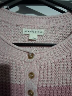 Aeropostale Pink Knit Button-Front Women's Sweater
